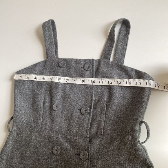 Stella Marina Collection Gray Tweed Herringbone Button Front Mini Dress - Picture 10 of 11
